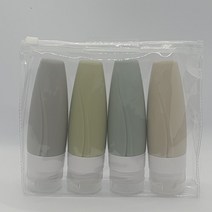 여행 필수품 여행용 다목적 파스텔 실리콘 공병, 60ml 4개 세트