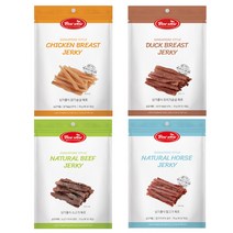 바우와우 부드러운 강아지간식 수제육포 싱가폴식 육포 70g x 3봉 닭가슴살/오리가슴살/소고기/말고기 210g, 오리가슴살