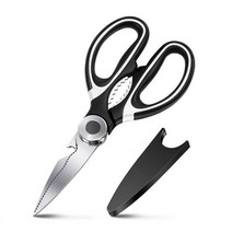 스테인레스 스틸 주방 가위 다목적 닭 고기 생선 가금류 야채 전문 도구 액세서리, Black Scissors