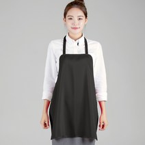 오투라이프에이프런 손님용 앞치마 - 무지 끈(와이드형), 블랙