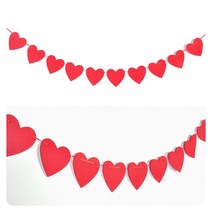 생일 PW 파티 배너 펠트하트가랜드(소형)온리레드, dvc 본상품선택