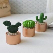 선인장 장식 화분 3종 세트 골드 금 화분 인테리어 빈티지 미니 엔틱 어쳐하우스 샵 혼자놀기 피규어, 누리겟쿠팡 본상품선택