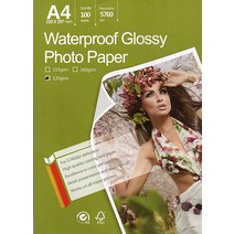 포토 글로시 화이트 페이퍼 A4 100장 8.3x11.7- 135g 무게 빠르게 건조 더 나은 마감 색상 모든 잉크젯 프린터에 가장 적합한 사진 인쇄.