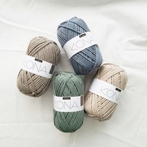 코나 실 65g / 왕초보 뜨개질용 패브릭얀 원단실 가방 러그 인형 소품 KONA, 308 레몬 노랑