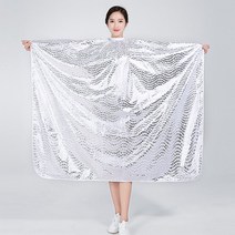 고급 살롱 미용실 샵 소매 있는 팔 달린 커트보 가운 정전기 방지, K046 화이트 실버
