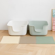헬시냥이 고양이 사막화방지 화장실모래매트 47cm x 47cm x 1.2cm 쏘옥매트, 아이보리 쁘띠