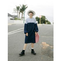 데님 청 원피스 사슴 와 나는 새가 있다 오리지널제작 디자인 밴딩 조절 커프스 봄옷 블러킹 1810 2186394412