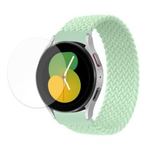 스페이스쉴드 갤럭시워치5 40mm 44mm 호환 브레이드 솔로루프 스트랩 25color 필름 1매 증정 솜사탕 포카리 단독색상 3+1, S, 에메랄드그린