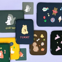 7321 디자인 꾸꾸 아이패드/태블릿 파우치 - 11인치, 핑크레빗
