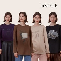 [쇼핑엔티] 22FW 인스타일 아트웍 기모 티블라우스 4종