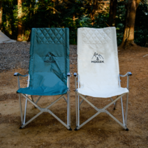 모닥 캠핑의자 1+1 우노 알파 롱 릴렉스체어 튼튼한 체어 팔걸이 등받이, 아이보리+다크그린