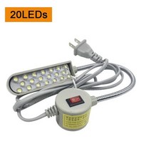 방폭등 LED 내압 산업용 슈퍼 밝은 재봉틀 라이트 작업대 선반 드릴 용 마그네틱 마운팅베이스가있는 다기능 유연한 작업 램프, [01] AC85-265V EU Plug, [02] 20leds