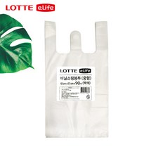 롯데 이라이프 비닐 쇼핑 봉투 중형 42x52 90매 백색
