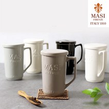[MASI] 티머그컵 500ml 차망머그컵 뚜껑머그컵, 코코아브라운