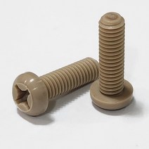PEEK볼트 플라스틱 수지볼트 둥근머리 전사이즈 M3x5mm, M4x25mm, 1개