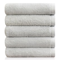 [코튼앨리] 호텔 수건 150g 코마사 세면 타올, 5장, 라이트그레이