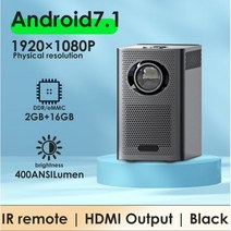 미니 프로젝터 스마트 휴대용 와이파이 및 블루투스 포켓 야외 4K 9500L 안드로이드 195588, 블랙 안드로이드 7.1_미국 플러그