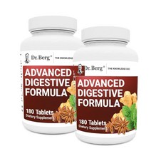 닥터베르그 어드밴스 다이제스티브 포뮬라 사과식초 베타인 진저 페퍼민트 180정 Dr. Berg Nutritionals Advanced Digestive Formula, 2개