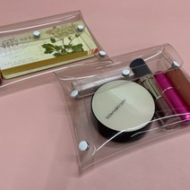 똑딱이 투명 PVC 파우치 대형