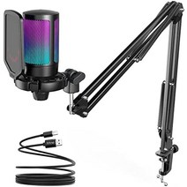 유튜브 방송 마이크 미국 피핀 게이밍 PC USB 붐 암이 있는 팟캐스트 콘덴서 팝 필터 스트리밍-630576, 파랑색