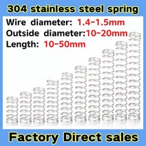 스프링 스테인레스 스틸 압축 외경 와이어 직경 1.4-1.5mm 10-20mm 길이 10-50mm 로트당 10 개, [01] 1.4mm(10pcs), [10] 16mm, [04] 40mm