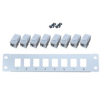 8 포트 스트레이트 스루 CAT5E 패치 패널 RJ45 네트워크 케이블 어댑터 키스톤 잭, 하얀색