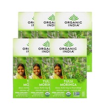 오가닉인디아 툴시 모링가 36g 18티백 India Tulsi Tea Moringa, 6팩
