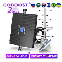 GOBOOST 2 밴드 신호 부스터 2G 3G GSM 900 850 DCS 1800 셀룰러 증폭기 LTE 4G AWS PCS MHz 리피터 키트, 900 1800 (B8 B3)
