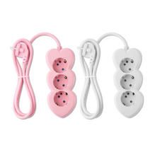 광명전기 하트 멀티탭 3구 핑크 화이트 1.5m 연장선 하트탭 스마트 탭 멀티 콘센트 (공구파는 누나), 핑크1.5M