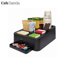 CafeDamda 카페담다 커피트레이 멀티 보관 정리 탕비실 정리함, 블랙