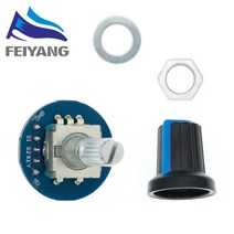 개발 부품 호환 보드 Arduino 벽돌 센서 개발을 위한 회전식 인코더 모듈 라운드 오디오 회전 전위차계 손잡이 캡 EC11