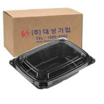 쿡앤락 반찬 샐러드용기 202 검정 세트, 600개입, 2개