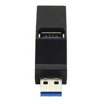 휴대용 퍼스널 컴퓨터 PC를위한 모자에 3 개의 USB 항구 쪼개는 도구 이동 USB 허브 자료 상자 접합기, 블랙, 23x55x18mm, 플라스틱