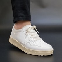 국산 남성 화이트 심플 스니커즈 운동화 3.5cm 캐주얼 슬랙스신발 가벼운스니커즈