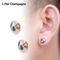 건강한생활 목걸이형 마사지기 자기 슬리밍 귀걸이 체중 감소 바디 릴랙스 마사지 슬림 귀 스터드 패치 1 쌍 건강 쥬얼리 여자 최고의 선물, [05] champagne