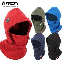 MCN 기모후드마스크 바라클라바 방한모자 후드넥워머, 레드