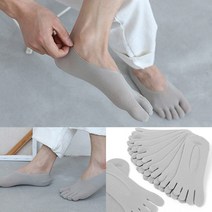 남성 발가락 덧신 10켤레세트(그레이) 스포츠발가락양말 덧신양말 발땀억제