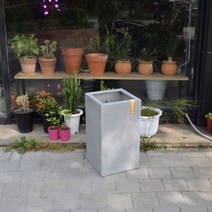 [옐로우.C]_esteras 실외용 FRP 대형사각화분 27x27x47cm 토기 네모 예쁜 감성 모던 수공예 흙화분 낮은 도기_[옐로우.C], 옵션없는상품입니다