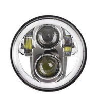 Sportster Dyna Iron 883 5.75 인치 LED 헤드 라이트 프로젝터 헤일로 링 하이 로우 빔 오토바이 5 3/4 &quot DRL 턴 시그널 램프, 01 Chrome Headlight