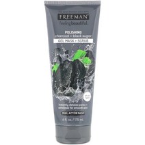 Freeman 필링 젤 마스크 스크럽 숯 블랙 설탕 175ml, 1개