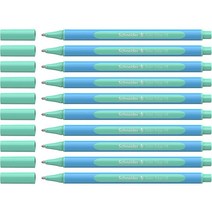 슈나이더 Schneider Slider Edge 파스텔 XB (엑스트라 브로드) 볼펜 1.4mm 라이트 블루 배럴 베이비 블루 잉크 펜 10개 박스 (152230), Mint