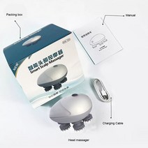 두피마사지기 두피 갈바닉 관리기 탈모방지 괄사 브러쉬 건강 관리 전기 헤드 마사지 안티 스트레스 릴렉스, silver with box