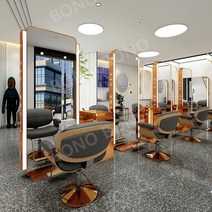 미용실 경대 헤어샵 거울 글로벌 버젼 [110v220v모두사용가능], 스테인레스 스틸 양면 로즈 골드