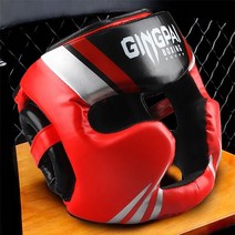 코보호헤드기어 pu가죽 성인 전문 경쟁 headgear mma 무에타이 킥복싱 헤드가드 헤드기어, 빨간색, s