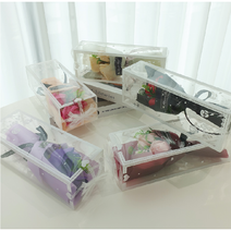 장미 비누꽃 3송이 꽃다발 플라워박스 생일 기념일 선물 축하 행사, 3.체리핑크