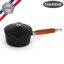 차세르 프리미엄 무쇠주물 편수냄비, 블랙, 16cm