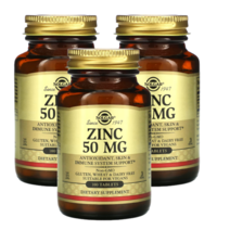 솔가 Solgar 아연 글루코네이트 Zinc 50mg 100 정 Gluconate 3병