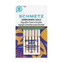Schmetz 1824 Titanium Gold Embroidery 재봉틀 미싱 Needle Size 75/11 130/705ET, 5 Needles