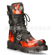 할리 웨스턴 롱 부츠 바이크 할리데이비슨부츠 남자 라이더 가죽 워커 신발, 38, 레드색