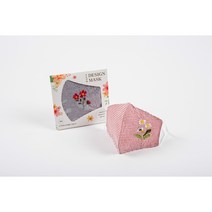 미도규방 4계절 숨쉬기 편한 전통 꽃자수 빨아쓰는 재사용 가능 패션 웨딩 한복 3D 순면 체크 마스크, 빨강색
